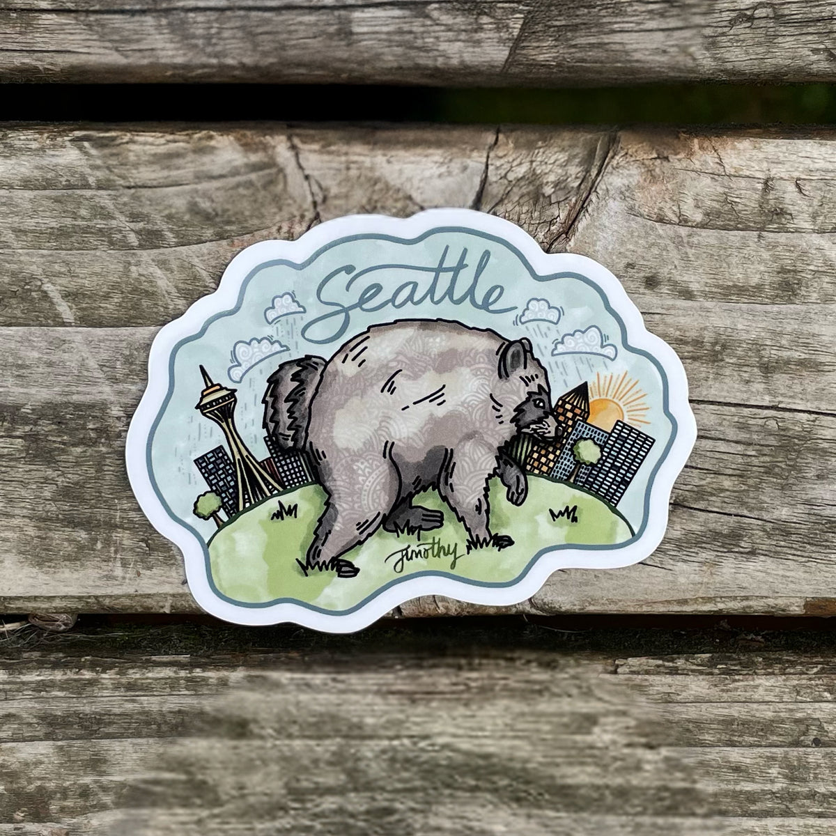 Jimothy in Seattle sticker by 2Twelve Design