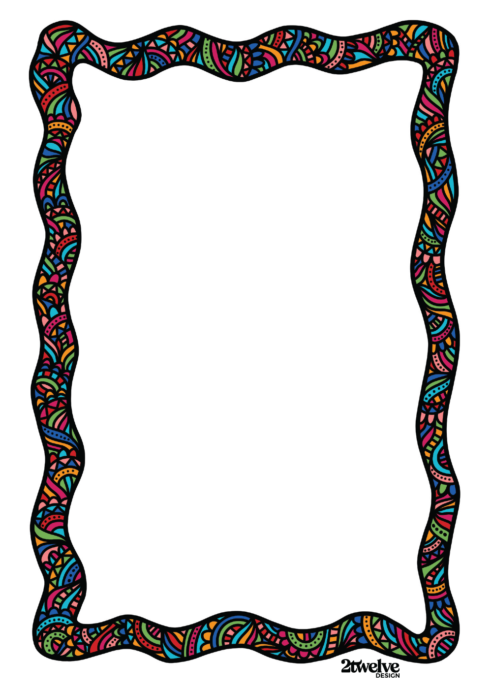 Cute illustrated frame, blank notepad.