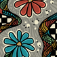 Colorful patterns and floral illustration made into a bookmark.