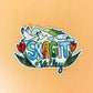 Skagit Valley, Northwest Washington sticker. Colorful with snow geese, tulips and mountains.