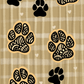 Paw print and pattern design printed on a bookmark with "You Pawsed Here"