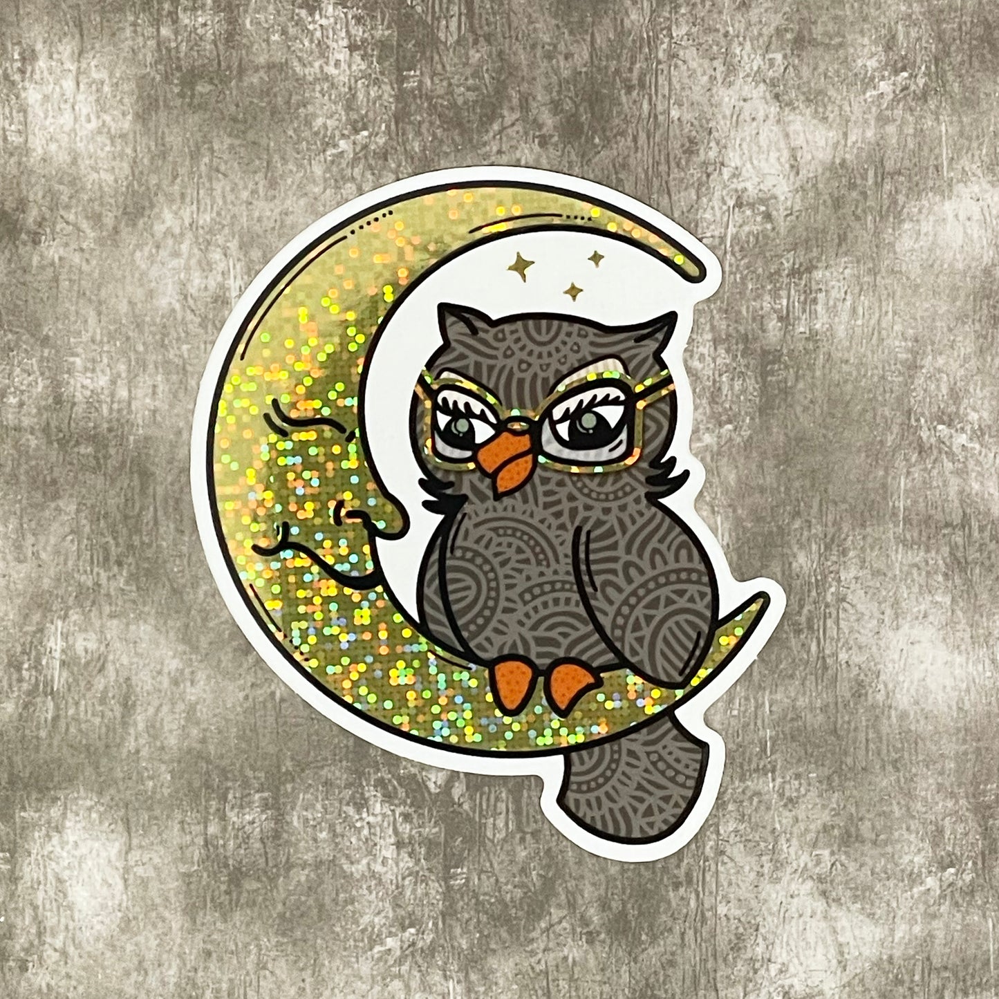 Night Owl Sticker - Glitter