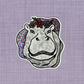 Hippo Sticker - Glitter