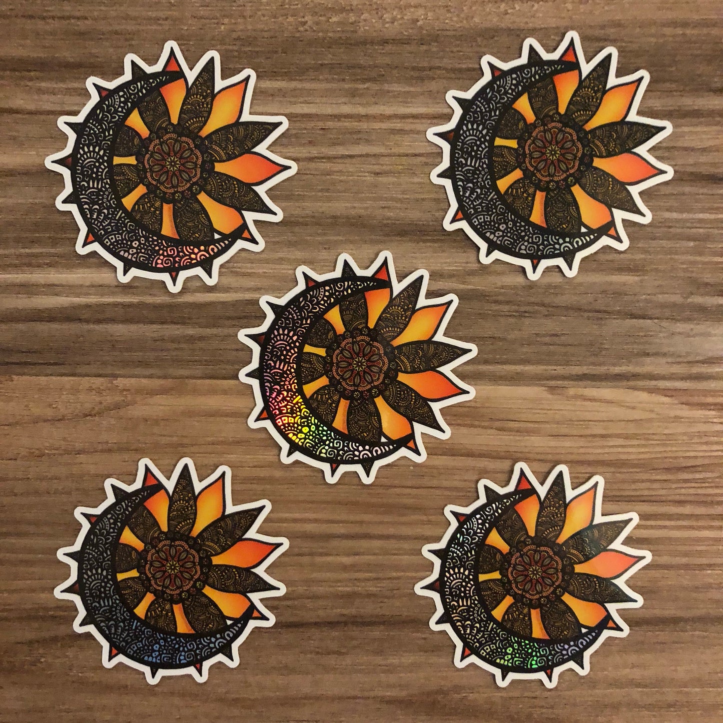 Moon and Sun Sticker - Holographic